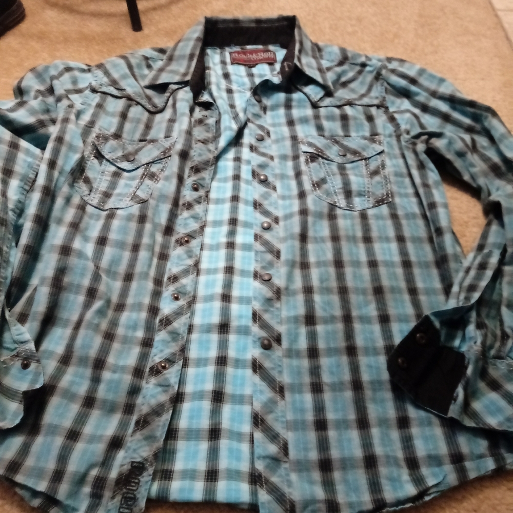 Rock and roll cowboy flannel shirt